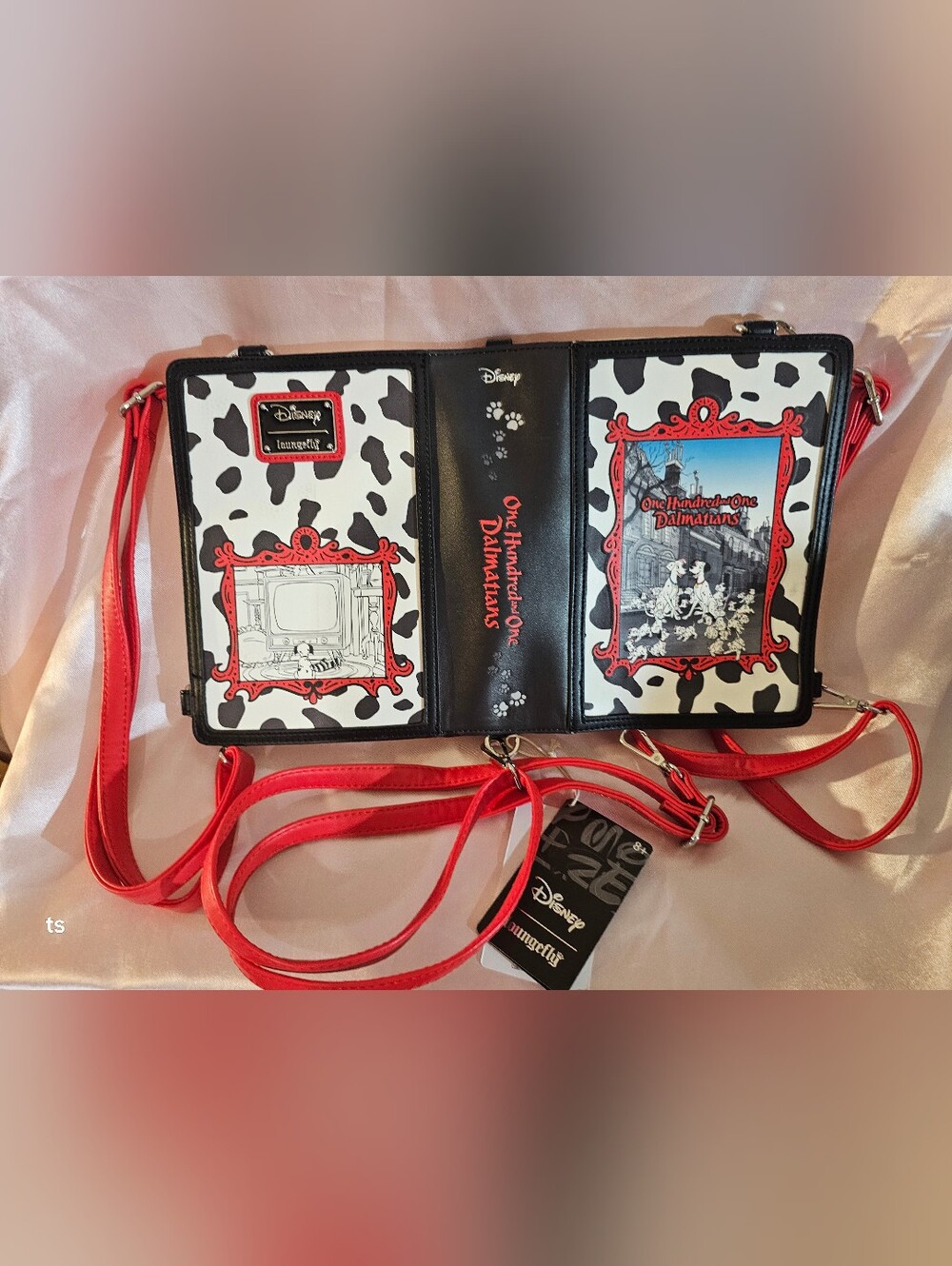 Loungefly Disney One Hundred and One Dalmatians Black, White & Red Crossbody NWT